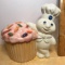 1992 Pillsbury Company Doughboy & Cupcake Cookie Jar