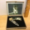 Collectible Pocket Knife with Wolf Scene in Box