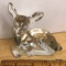 Fenton Glass Deer Figurine with Original Foil Label on Bottom