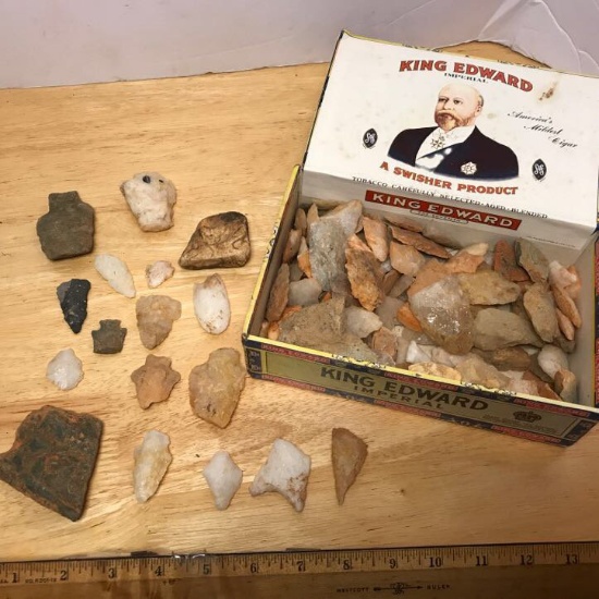 Large Lot of Dug Native American Arrow Heads & Misc Tools