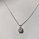 Sterling Silver Cubic Zirconia Necklace on 18