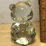 Signed Fenton Glass Bear Paper Weight