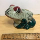 Adorable Pottery Frog Figurine