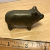 Heavy Brass Vintage Piggy Figurine