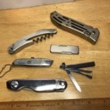 Lot of 6 Stainless Pocket Knives