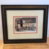 “Marketplace” Framed & Matted Print of Watercolor by Emerson