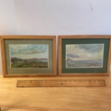 Pair of Framed Watercolors Signed by Chuck Frank