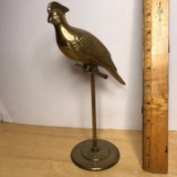 Solid Brass Bird on Perch Figurine