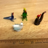 Lot of 4 Miniatures Art Glass Animals