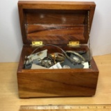 Solid Wood Jewelry Box FULL of Misc Jewelry - Many New