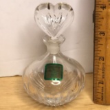 Beautiful Marquis by Waterford Crystal Perfume Bottle with Heart Shaped Stopper