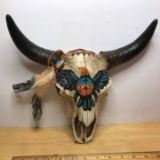 Molded Resin Steer Head Native American Style Wall Hanging