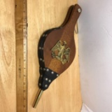 Vintage Wooden Bellows with Brass Eagle