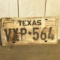 Vintage Metal Texas License Plate