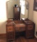 Vintage Wooden Vanity with 5 Drawers & Mirror