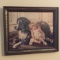 Vintage Framed Print with Dog & Little Girl