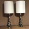 Pair of Vintage Tall Brass Finish Lamps