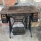 Antique Wood & Cast Iron Singer Sewing Machine Cabinet