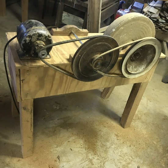 Vintage Hand Made Bench Grinding Table
