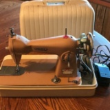 Vintage Premier Deluxe Precision Sewing Machine with Foot Pedal & Hard Case