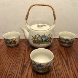 Pretty Porcelain Oriental Tea Set