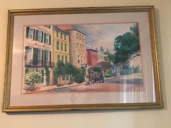 Framed & Matted Charleston Print Double Signed by Julia Culler Wolfe