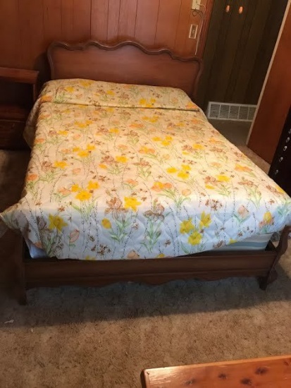 Vintage Cherry Wood Full Size Bed