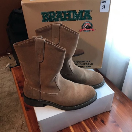 Brahma Suede Leather Boots Size 9 - Look Like Hardly Worn