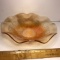 Vintage Iris & Herringbone Jeanette Glass Large Bowl with Ruffled Edge