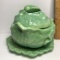 Vintage Ceramic Lidded Cabbage Bowl on Plate