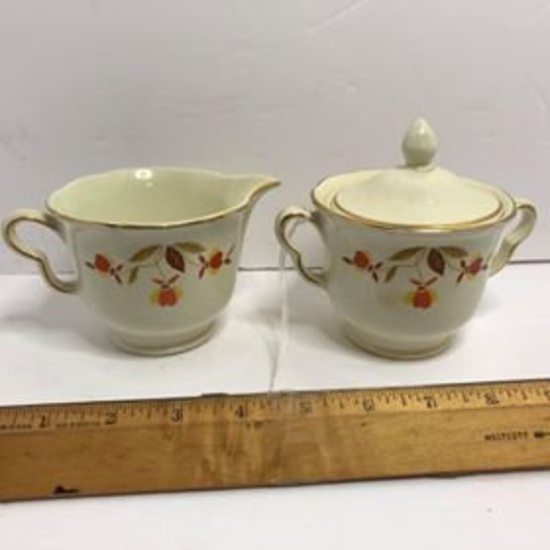 Vintage Superior Hall Jewel Tea Creamer and Sugar Bowl