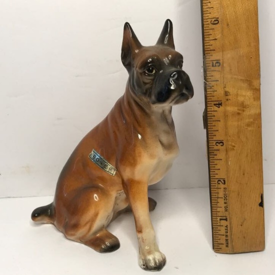 Vintage Porcelain Boxer Figurine - Made in Japan