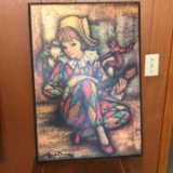 Vintage Jester Print on Wood