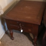 2 Drawer Wooden End Table