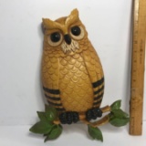 Vintage Plastic Homco Owl Wall Hanging