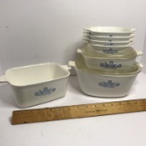 Lot of Vintage Cornflower Blue Corningware