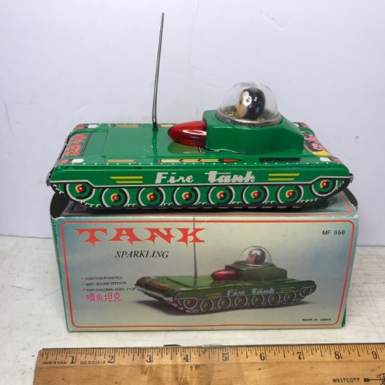 Tin Friction Tank Collector’s Toy with Box