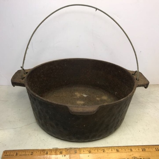 Antique Hammered Cast Iron Pot
