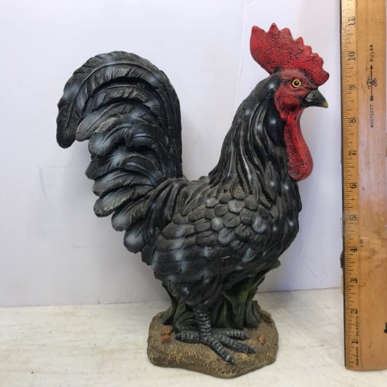 11” Tall Rooster Figurine Made of Molded Resin