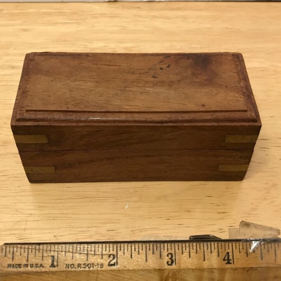 Small Wooden Velvet Lined Box - Made in India