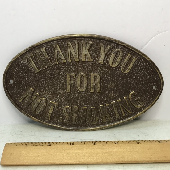 Solid Brass “Thank You For Not Smoking Sign”