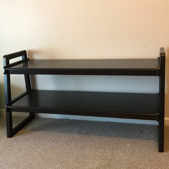 Large 2-Tier Black Shelves