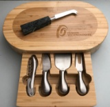 Human Technologies Cheese Board with Stainless Utensils & Granite Cheese Slicer
