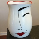 10” Tall Face Vase Signed Lolita