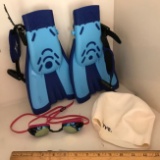 Goggles, Flippers & Bathing Cap