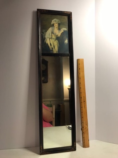 Vintage Mirror with Victorian Lady on Horse