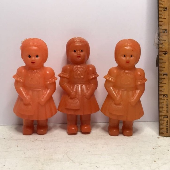 Lot of 3 Vintage Rattle Dolls