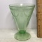 Vintage Uranium Vaseline Etched Tall Desert Glass