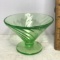 Vintage Uranium Vaseline Glass Swirled Sherbet