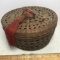 Vintage Woven Lidded Basket